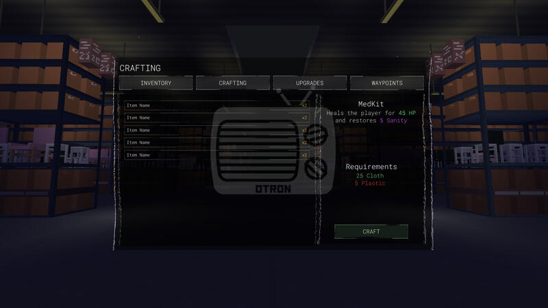 Inventory for a Backrooms game